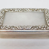 George III Sterling Silver Floral Pattern Snuff Box Antique 1819 London