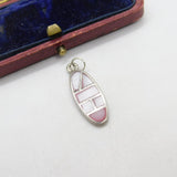 Sterling Silver and Mother of Pearl Charm Pendant Vintage c1970