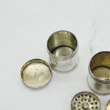 Victorian Pair of Sterling Silver Travelling Salt & Mustard Pot Antique London