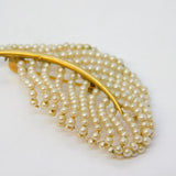 20th Century Gold Plated Seed Pearl Set Feather Brooch Antique c1920 Art Deco