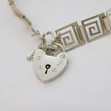 Sterling Silver Greek Maze Pattern Panel Bracelet Vintage c1970s