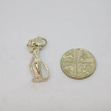 Sterling Silver Cat Charm Pendant Vintage c1970