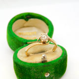 9ct Yellow Gold & 0.2ct Spinel Set Crossover Ring Vintage 1982 London