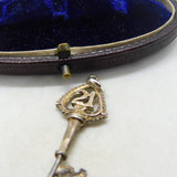 Sterling Silver 21st Birthday Lucky Key Charm Pendant Vintage c1970