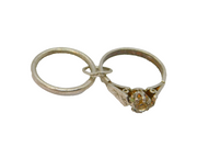 Sterling Silver Wedding & Engagement Ring Charm Pendant Vintage c1970