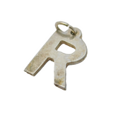 Sterling Silver 'R' Initial Charm Pendant Vintage c1970s