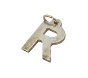 Sterling Silver 'R' Initial Charm Pendant Vintage c1970s