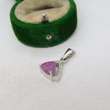 Sterling Silver Pink Topaz Drop Charm Pendant Vintage c1970