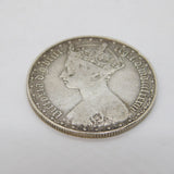 Queen Victoria .925 Silver 1883 Gothic Florin Coin Antique Fair Condition