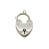 Sterling Silver Large Heart Lock Clasp Vintage c1970s