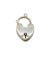 Sterling Silver Large Heart Lock Clasp Vintage c1970s