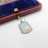 Sterling Silver & Enamel London Airport Charm Pendant Vintage c1970