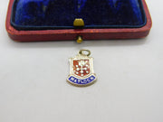 Sterling Silver and Enamel Matlock Travel Shield Charm Pendant Vintage c1970