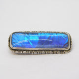 Sterling Silver Morpho Butterfly Wing Set Brooch Pin Antique c1920 Art Deco