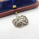 Sterling Silver Theatrical Muse Mask Charm Pendant Vintage c1970