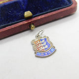 Sterling Silver & Enamel Rye Crest Charm Pendant Vintage c1970