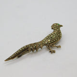 Continental .835 Silver Marcasite Pheasant Art Deco Brooch Pin Antique c1930's