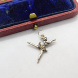 Sterling Silver Dancing Ballerina Charm Pendant Vintage c1970