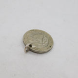 Dutch Sterling Silver Queen Wilhelmina 10 Cents Coin Charm Pendant Antique 1939