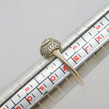 Sterling Silver CZ Puffy Heart Dress Band Ring Modern c2010 Size M 1/2
