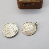 WW1 Sterling Silver Threepence Coin Charm Pendant Antique 1917