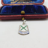 Sterling Silver and Coloured Enamel Travel Shield 'Plymouth' Charm Vintage c1970