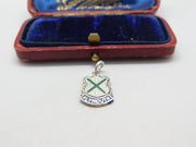 Sterling Silver and Coloured Enamel Travel Shield 'Plymouth' Charm Vintage c1970