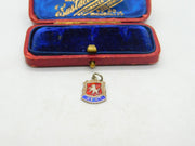 Sterling Silver Kent Traveller Shield Charm Pendant Vintage c1970
