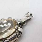 20th Century Continental .935 Grade Silver & Citrine Drop Pendant Antique