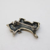 Sterling Silver Little Westie Terrier Dog Brooch Pin Vintage c1970