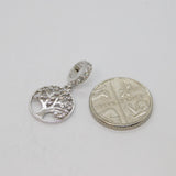 Sterling Silver CZ Tree Of Life Slide On Charm  Vintage c2000