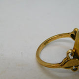 Georgian 9ct Gold Carved High-Relief Lava Cherub Dress Ring Antique c1820s
