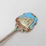 Sterling Silver & Enamel John O'Groats Souvenir Spoon Antique 1930 Birmingham