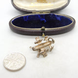 Sterling Silver Military Helicopter Charm Pendant Vintage c1970