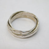 Studio Sterling Silver Planished Triple Trinity Ring Vintage 1972 London