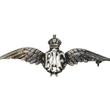 WWII Period Sterling Silver RAF Wings Sweetheart Brooch Antique c1940s