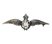 WWII Period Sterling Silver RAF Wings Sweetheart Brooch Antique c1940s