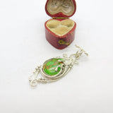 Sterling Silver Amazonite Gem Charm Pendant Vintage c1970