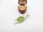 Sterling Silver Amazonite Gem Charm Pendant Vintage c1970
