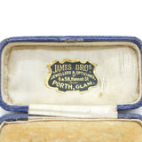 Victorian Blue Tooled Leather Jewellery Box 'Porth, Glam' Antique c1890s