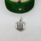 Sterling Silver Enamel Edinburgh Castle Charm Pendant Vintage c1970