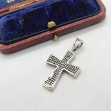 Sterling Silver Cross Charm Pendant Vintage c1970