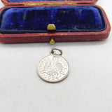 Sterling Silver King George V Threepence Coin Charm Pendant Antique 1934