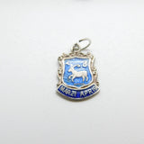 Sterling Silver and Enamel Aries Shield Charm Pendant Vintage c1970