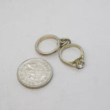 Sterling Silver Wedding Rings Charm Pendant Vintage c1970s