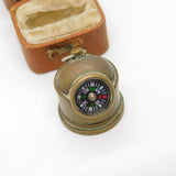 Brass Campaign Compass Fob Pendant Antique c1930 Art Deco