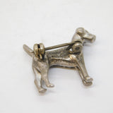 Victorian Sterling Silver & Black-Dot Paste Set Hound Brooch Antique c1880s
