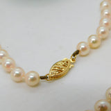 14ct Yellow Gold Clasp Simulated Pearl Necklace Vintage c1980 42cm Length