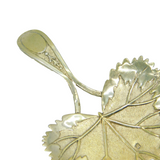 George III Sterling Silver Gilt Naturalistic Leaf Tea Caddy Spoon Antique 1808