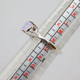 Sterling Silver Lavender Quartz & White Sapphire Ring Vintage c1970 Size N 1/2